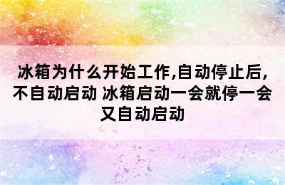 冰箱为什么开始工作,自动停止后,不自动启动 冰箱启动一会就停一会又自动启动